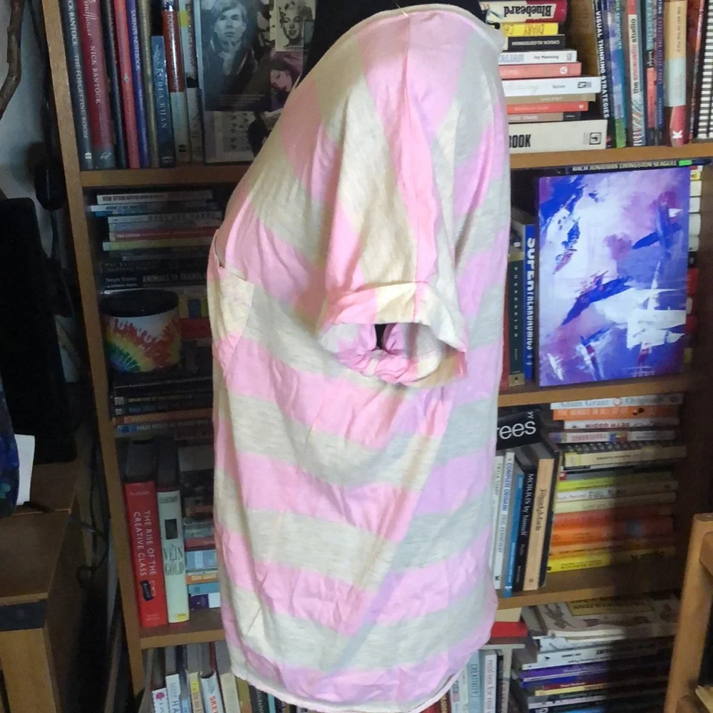 C & C California Women’s Striped Pocket T-shirt - Picture 2 of 5